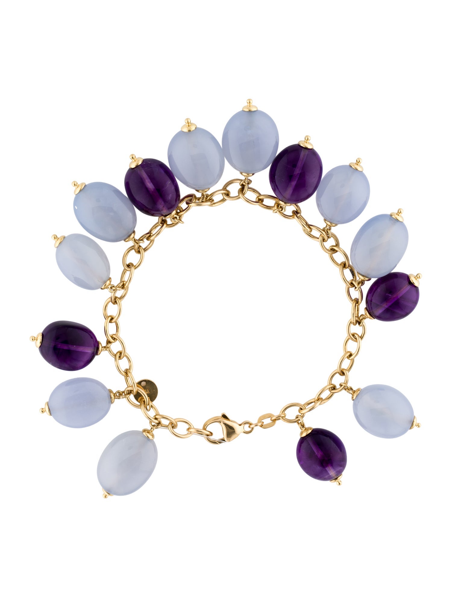 Syna 18K Dyed Chalcedony & Amethyst Charm Bracelet