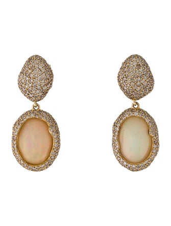 Syna 18K Opal & Diamond Drop Earrings