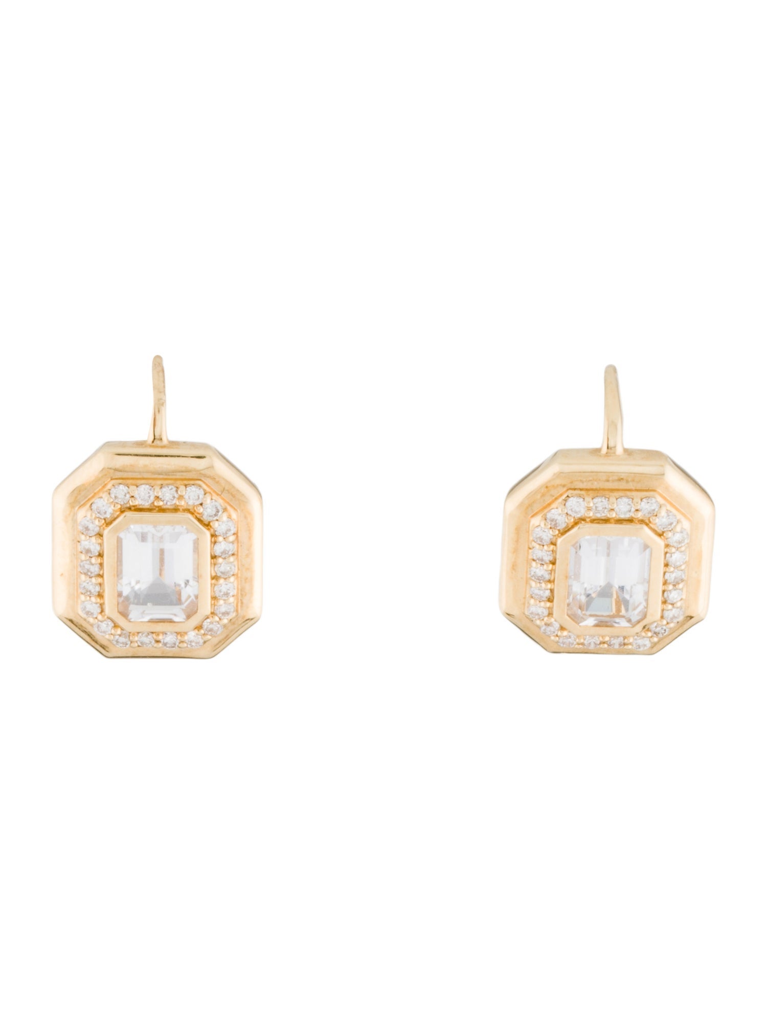 Syna 18K Quartz & Diamond Drop Earrings