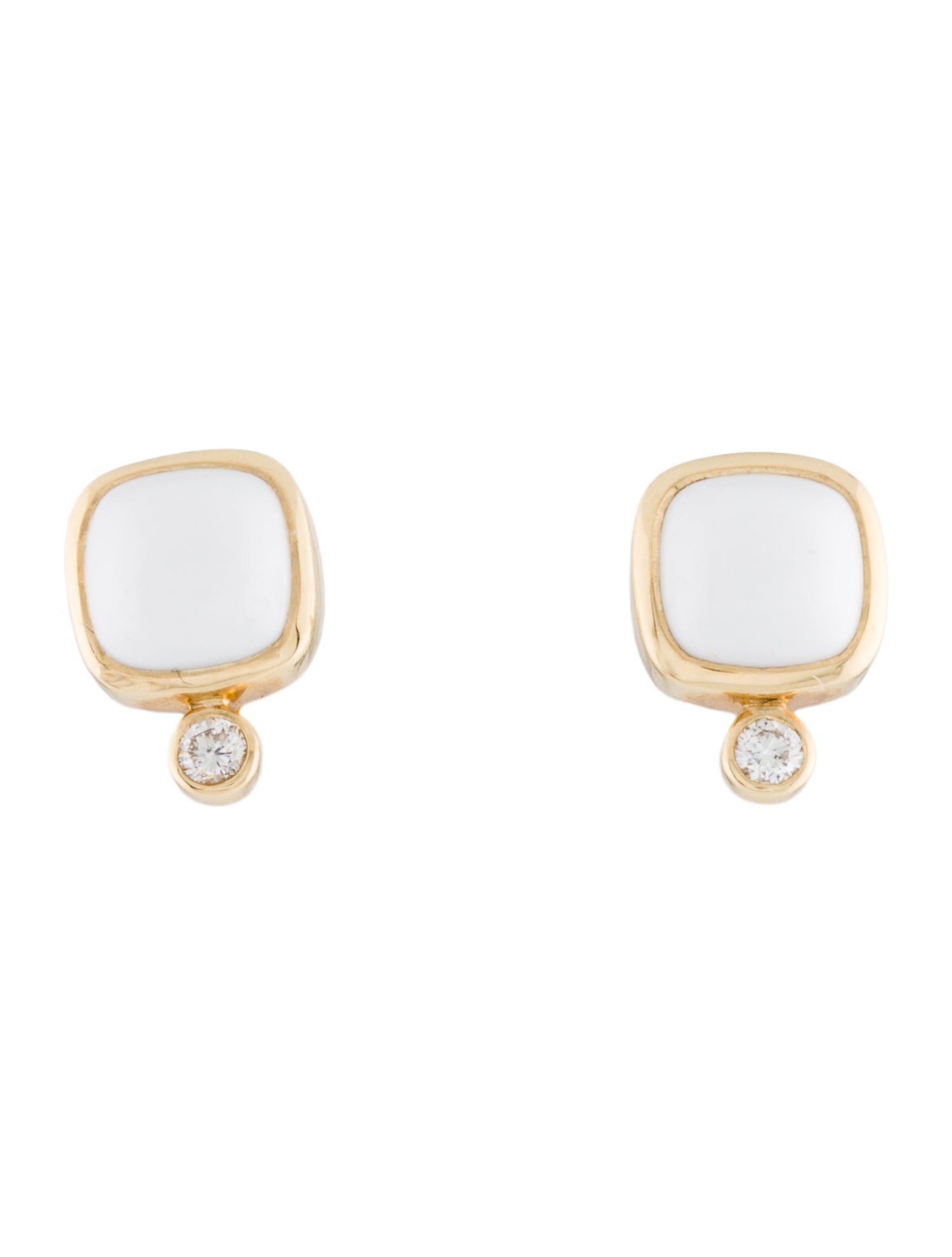 Syna 18K Calcedony & Diamond Stud Earrings