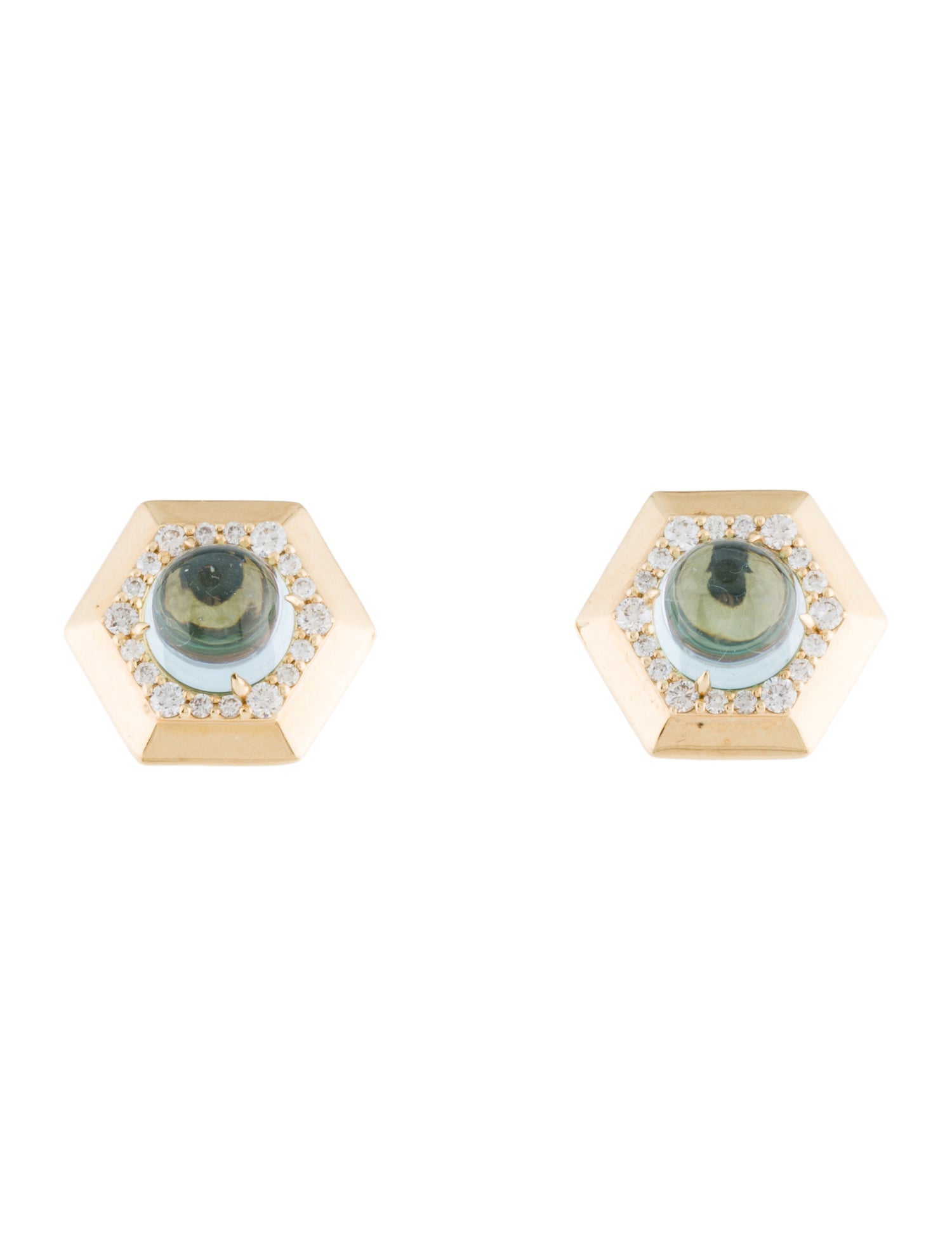 Syna 18K Topaz & Diamond Stud Earrings