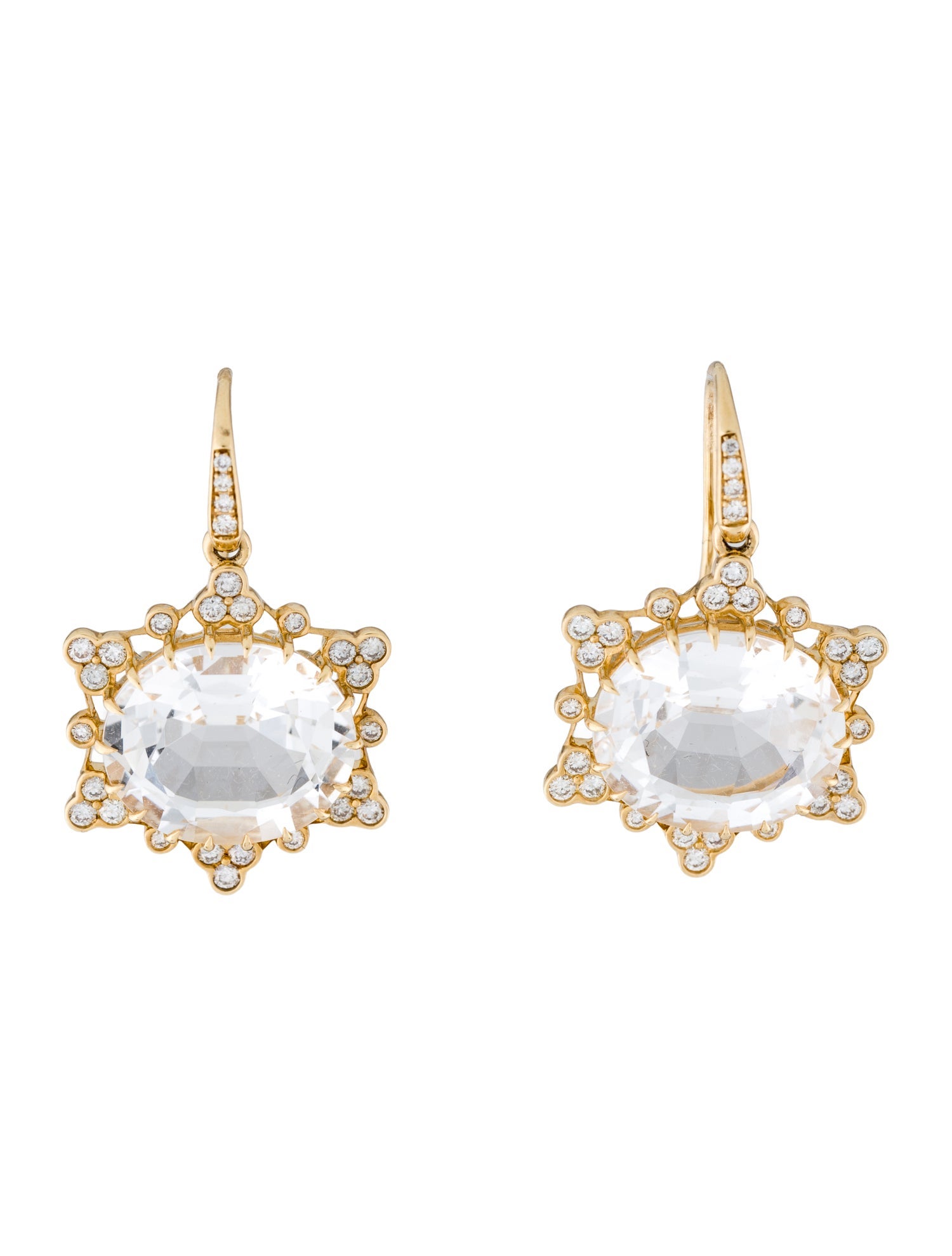 Syna 18K Quartz & Diamond Drop Earrings