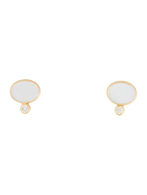 Syna 18K Mother of Pearl & Diamond Stud Earrings