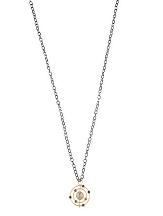 Syna Ruby, Sapphire & Diamond Cosmic Pendant Long Necklace