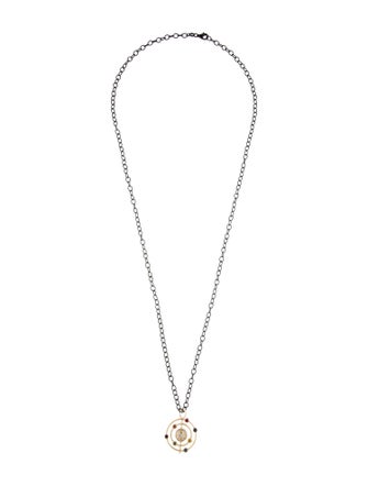 Syna Ruby, Sapphire & Diamond Cosmic Pendant Long Necklace