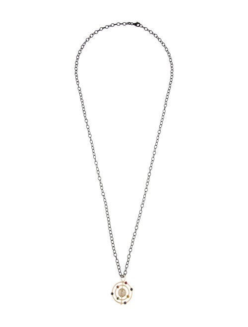Syna Ruby, Sapphire & Diamond Cosmic Pendant Long Necklace