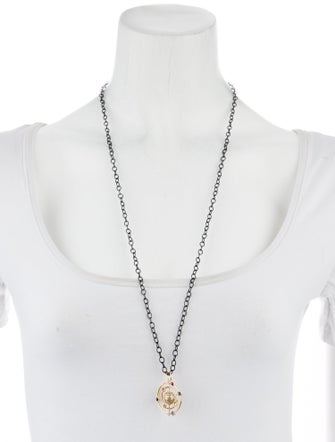 Syna Ruby, Sapphire & Diamond Cosmic Pendant Long Necklace