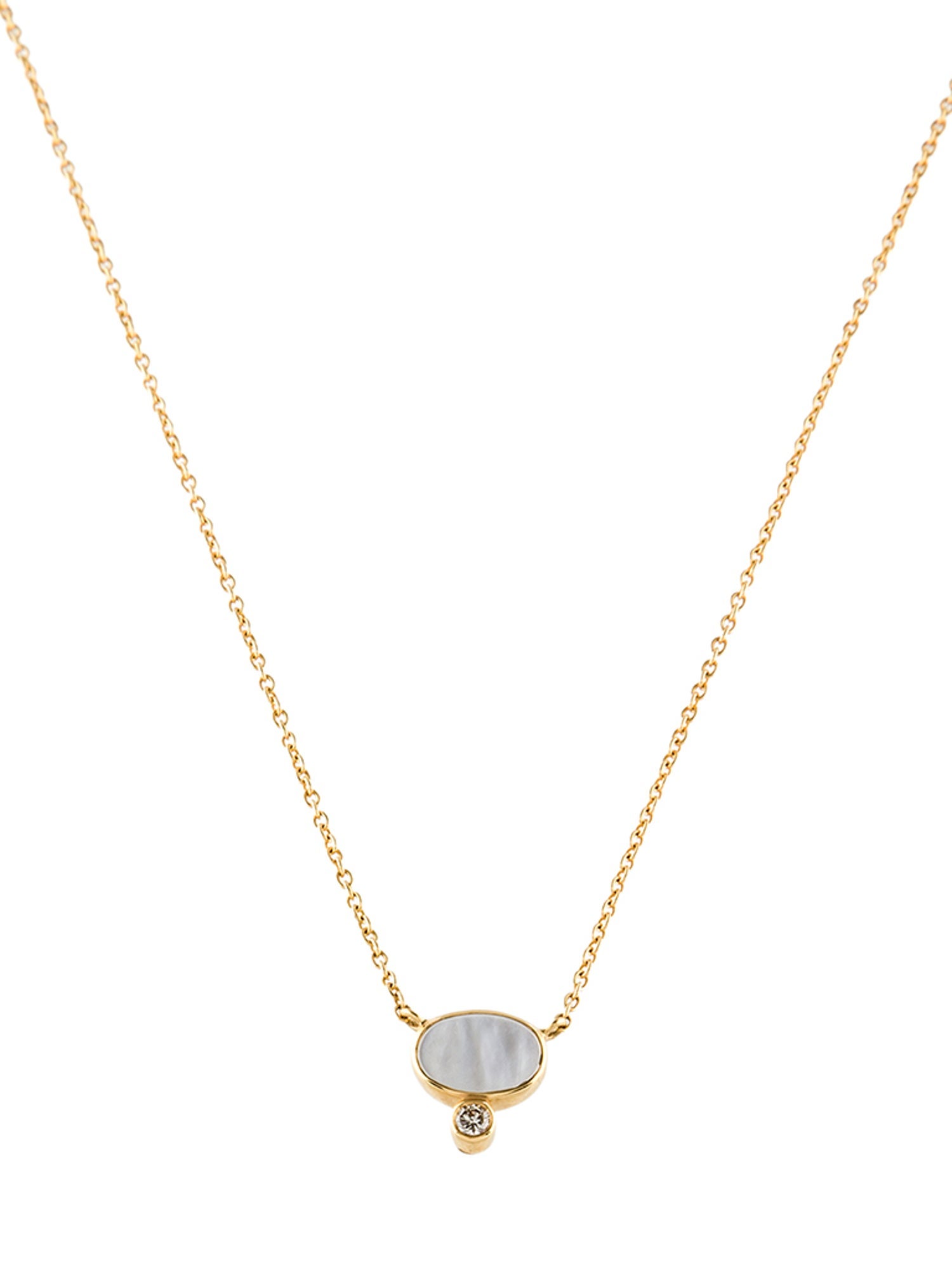 Syna 18K Mother of Pearl & Diamond Pendant Necklace
