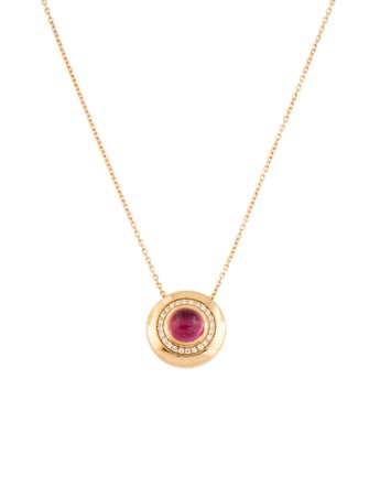 Syna 18K Rhodolite & Diamond Round Pendant Necklace