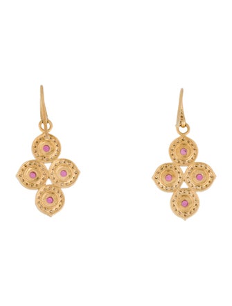 Syna 18K Rhodolite & Diamond Mogul Drop Earrings