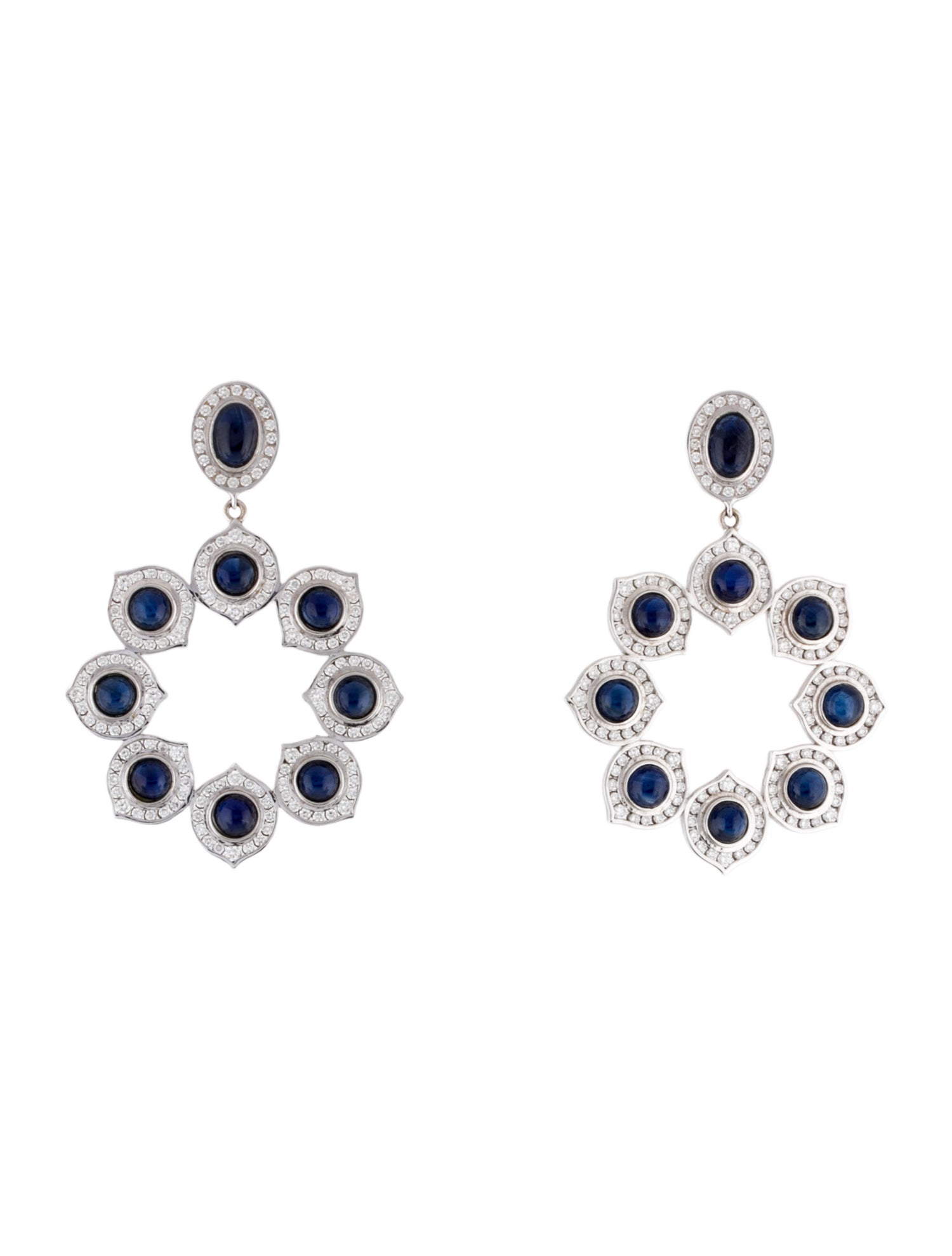 Syna 18K 7.31ctw Sapphire & 1.67ctw Diamond Drop Earrings