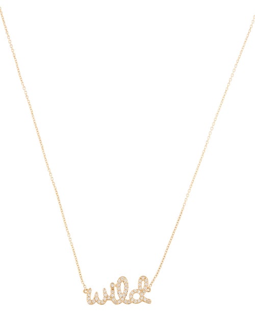 SYD by Sydney Evan 14K Diamond 'Wild' Script Pendant Necklace