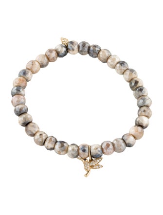 SYD by Sydney Evan 14K Coated Quartz, Sapphire & Diamond Hummingbird Bead Bracelet