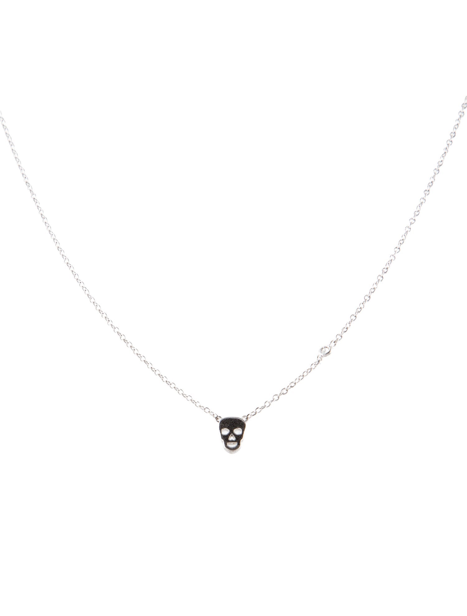 SYD by Sydney Evan Diamond Skull Pendant Necklace