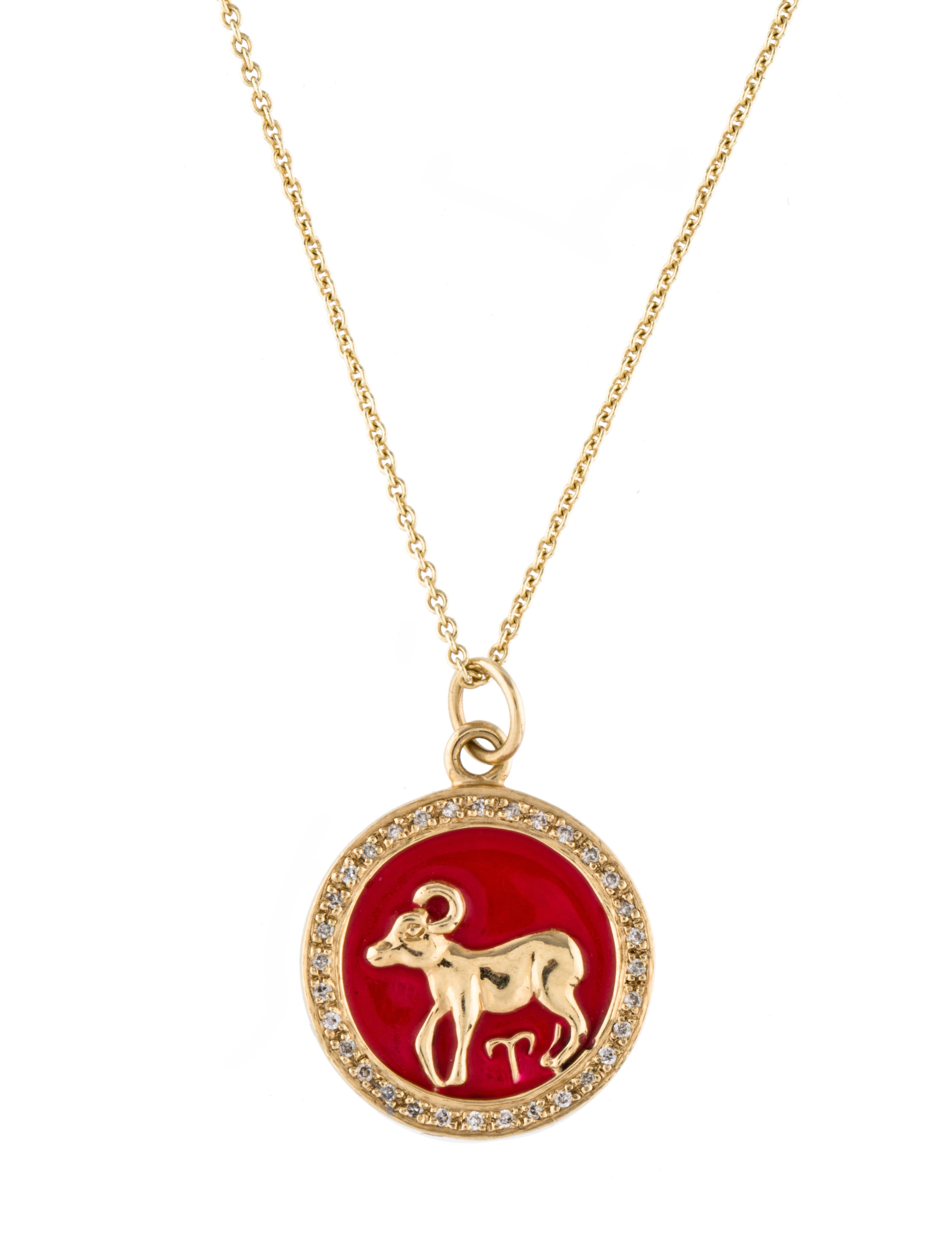 Sydney Evan 14K Diamond & Enamel Aries Pendant Necklace Necklaces