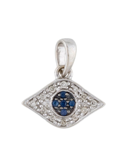 Sydney Evan 14K Sapphire & Diamond Evil Eye Pendan
