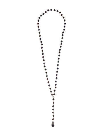 Sydney Evan Bead Strand 14K Pearl, Diamond & Sapphire Lavalier Necklace 8.5 - 9.5mm