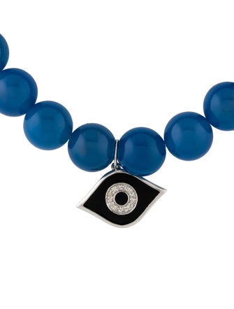Sydney Evan 14K Amethyst, Diamond & Enamel Evil Eye Charm Bracelet