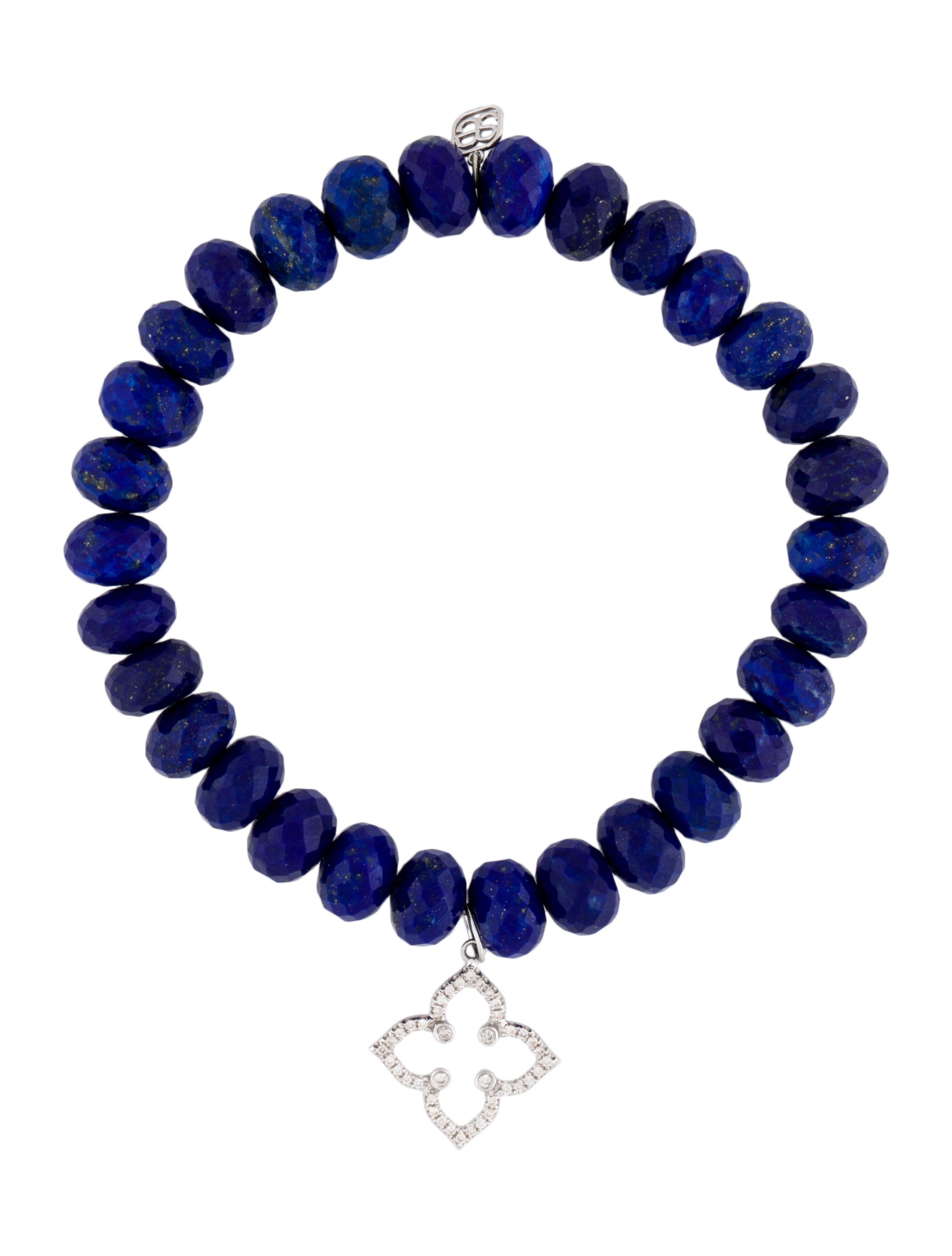 Sydney Evan 14K Diamond & Lapis Lazuli Bead Bracelet Charm Bracelet