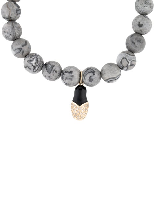 Sydney Evan 14K Agate & Diamond Beaded Shoe Bracelet