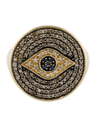 Sydney Evan 14K Diamond & Sapphire Evil Eye Ring