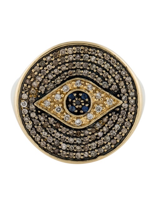 Sydney Evan 14K Diamond & Sapphire Evil Eye Ring