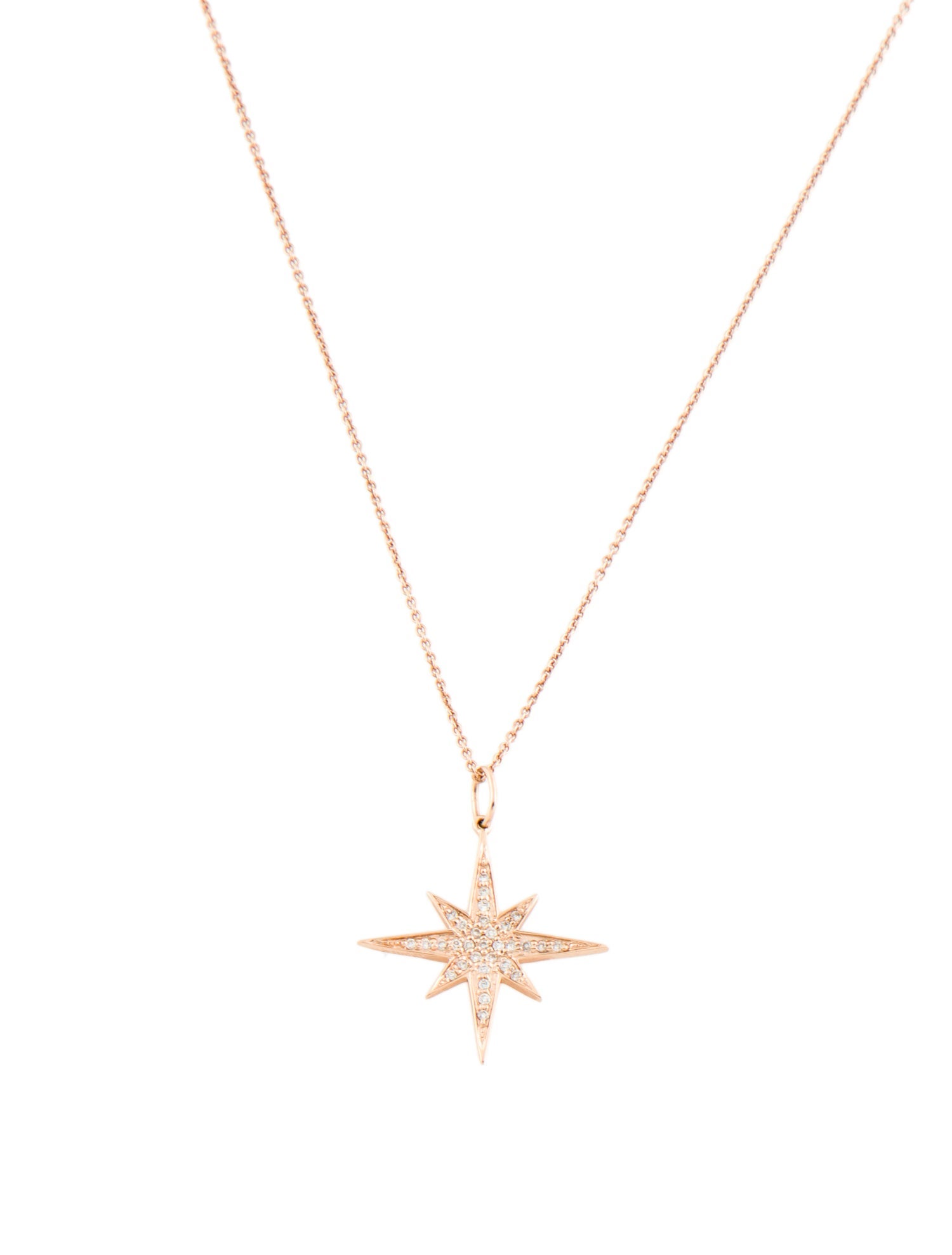 Sydney Evan 14K Diamond Starburst Pendant Neckloace