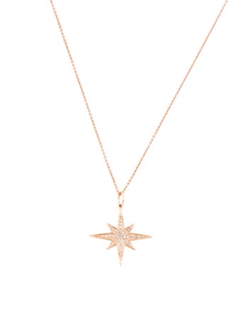 Sydney Evan 14K Diamond Starburst Pendant Neckloace