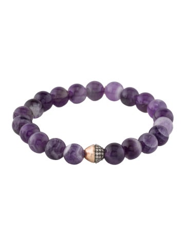 Sydney Evan Bead 14K Amethyst & Diamond Bracelet
