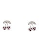 Sydney Evan 14K Ruby & Diamond Cherry Stud Earrings