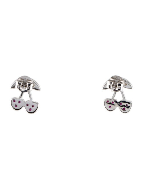 Sydney Evan 14K Ruby & Diamond Cherry Stud Earrings