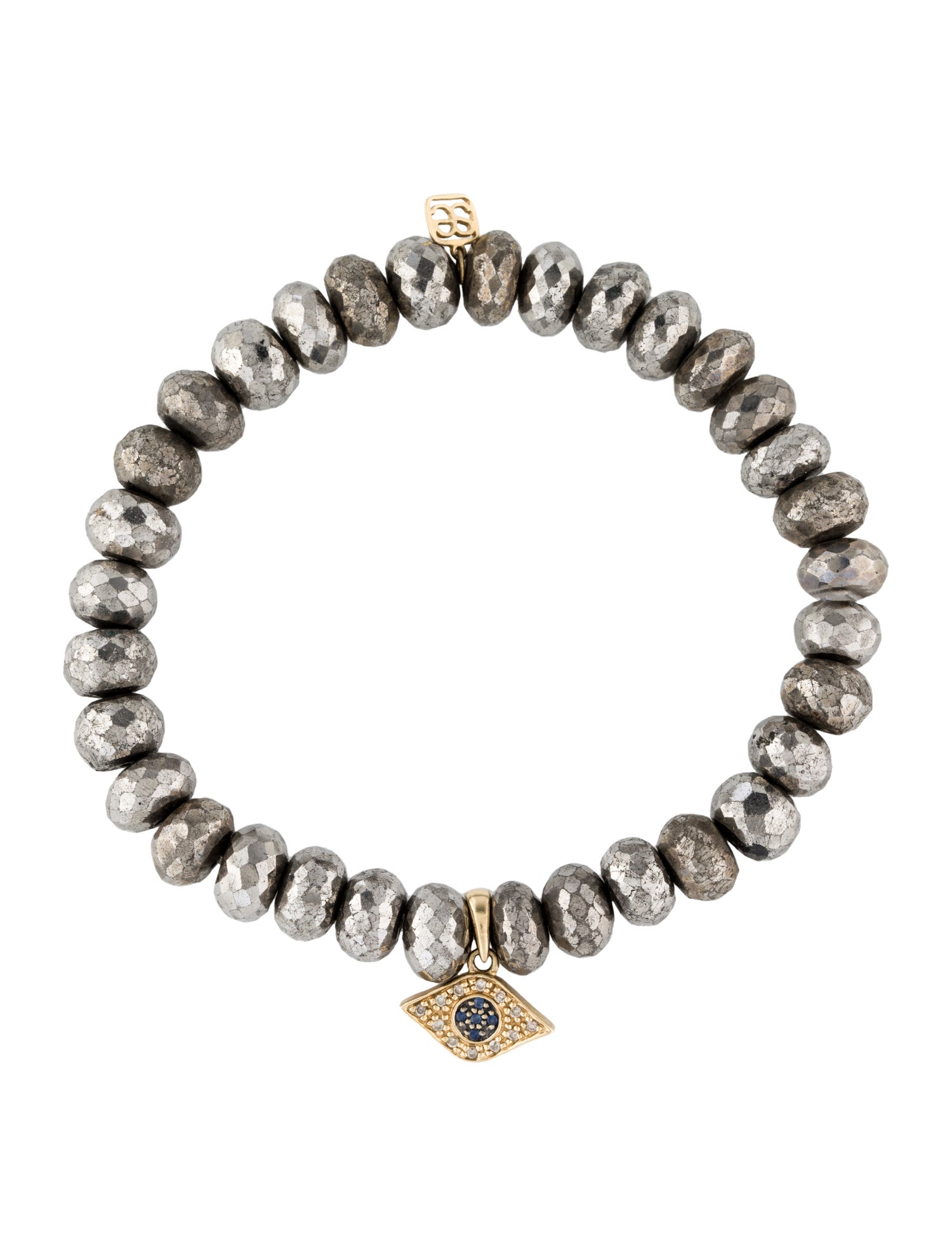 Sydney Evan 14K Multi-Stone Evil Eye Charm Bracelet