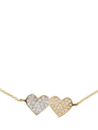 Sydney Evan 14K Diamond Double Heart Chain Bracelet