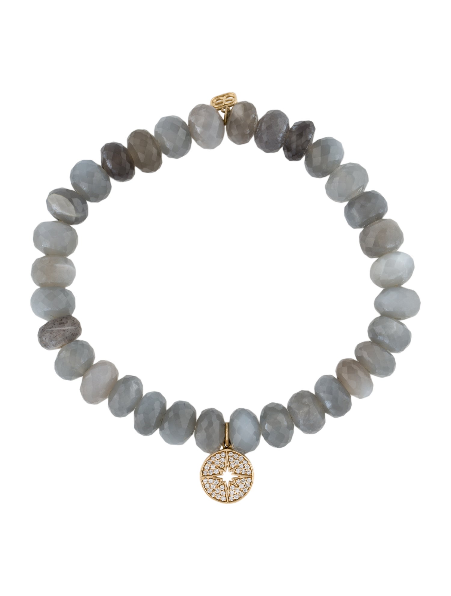 Sydney Evan 14K Moonstone & Diamond Beaded Bracelet