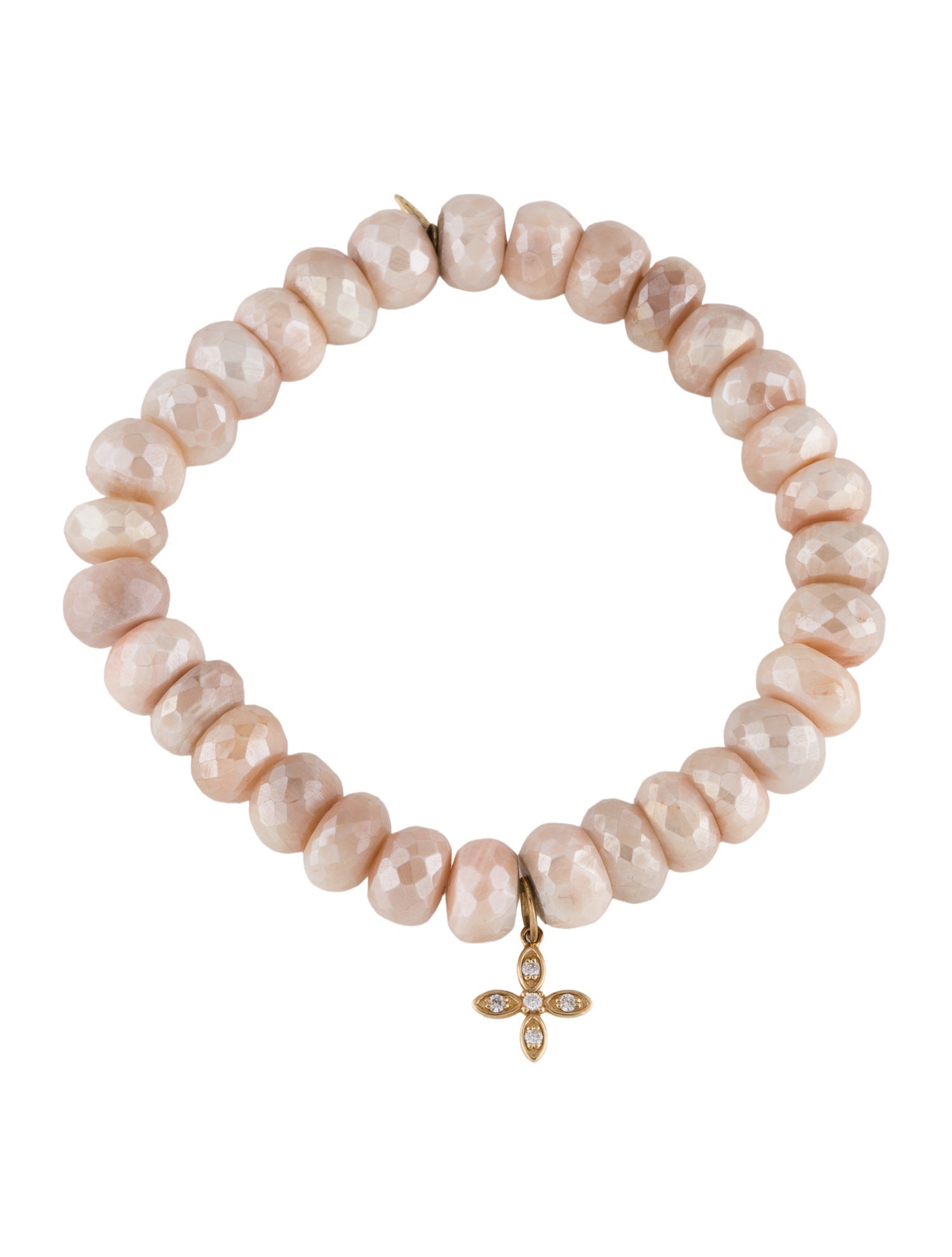 Sydney Evan Coated Moonstone & Diamond Beaded Bracelet