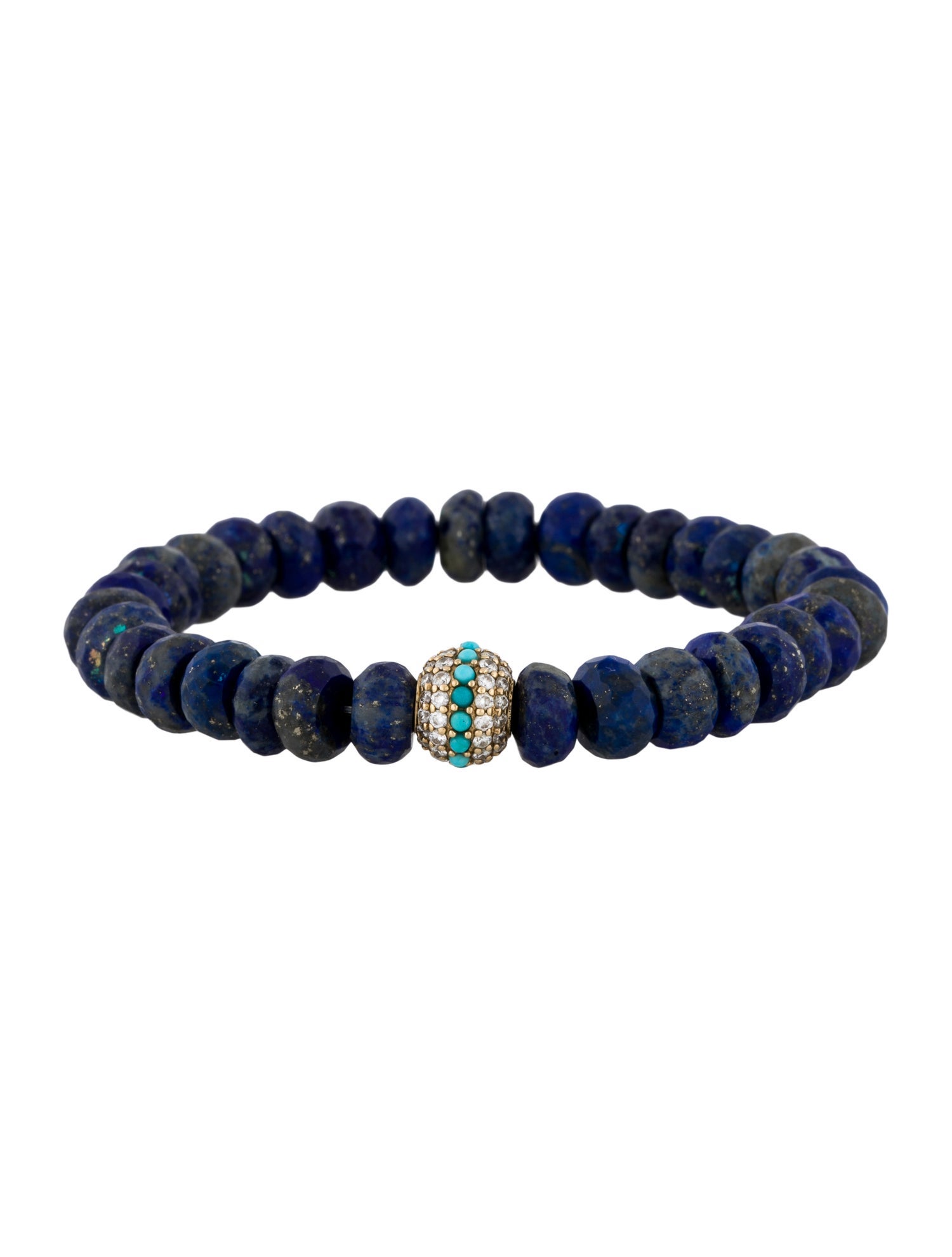 Sydney Evan 14K Diamond, Labradorite & Turquoise Mala Bead Bracelet
