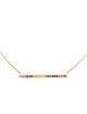 Sydney Evan 14K Ruby, Emerald & Sapphire Rainbow Bar Pendant Necklace