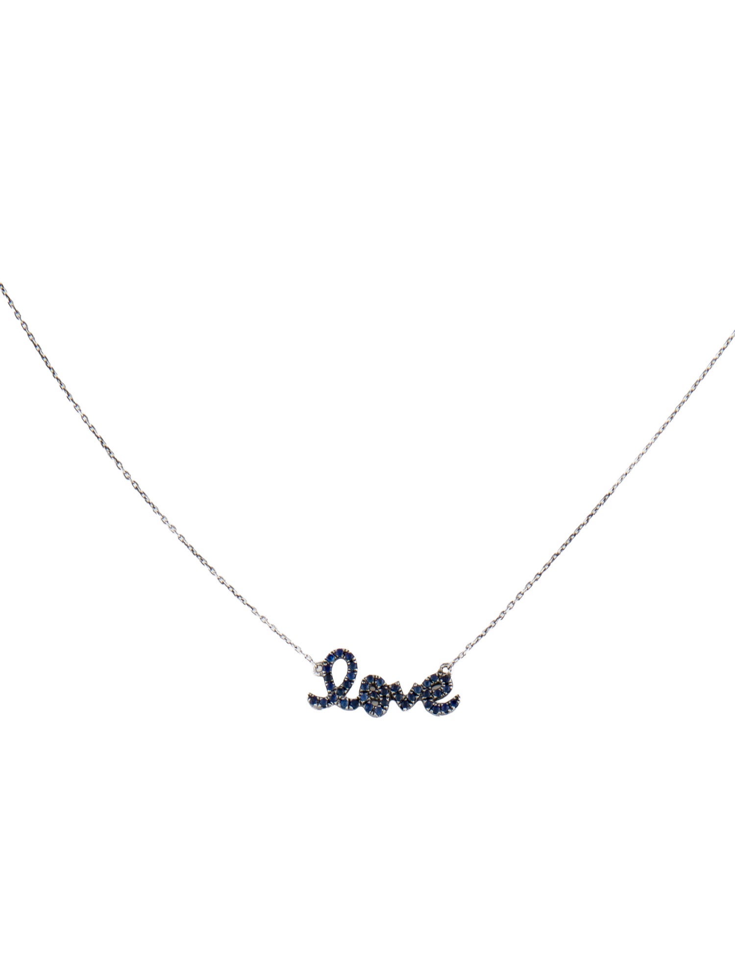 Sydney Evan 14K Sapphire Small 'Love' pendant Necklace
