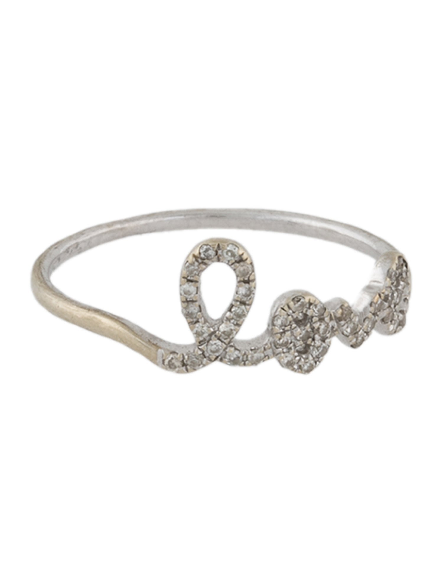 Sydney Evan 14K Diamond 'LOVE' Ring