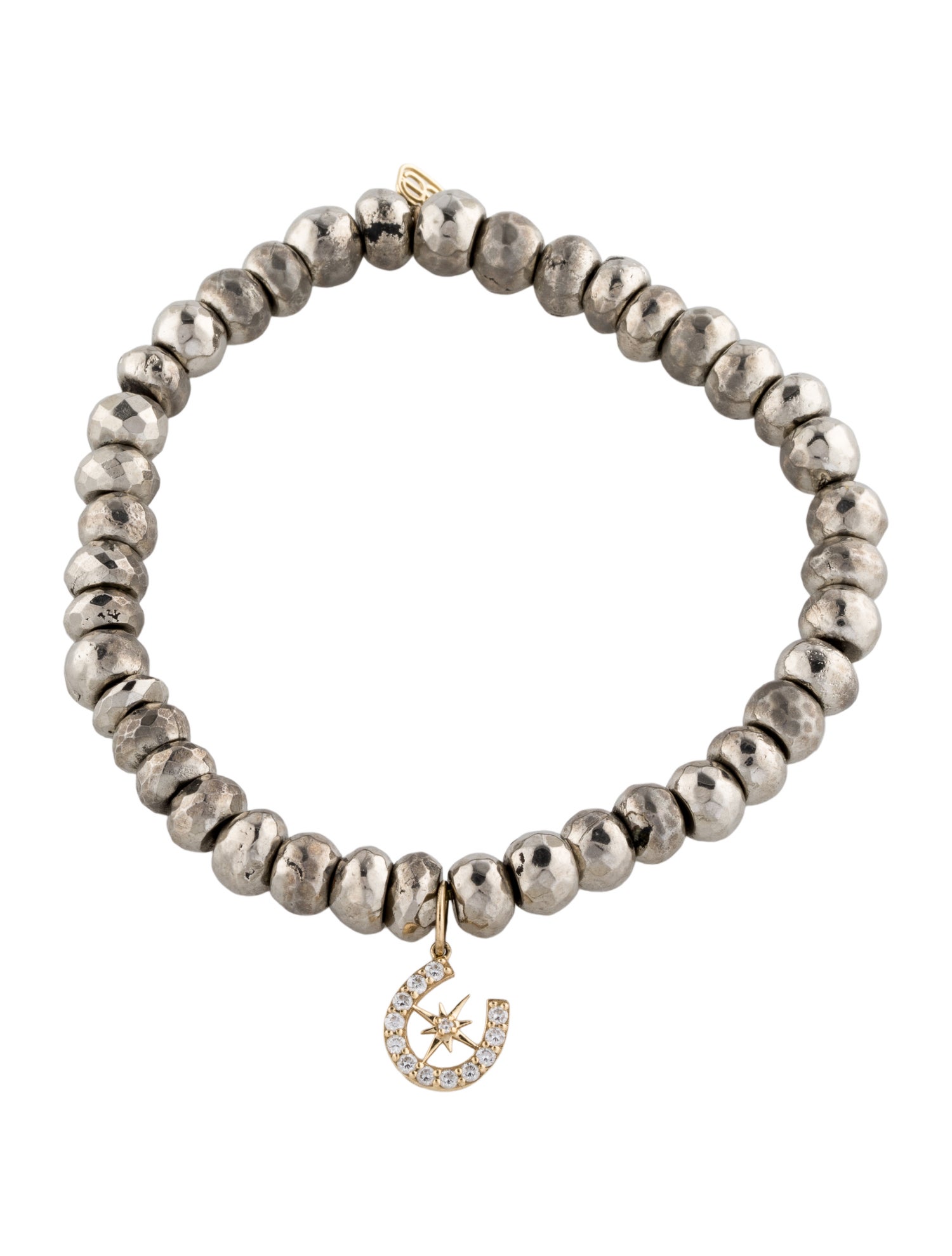 Sydney Evan Diamond Horse Shoe Beaded Charm Bracelet