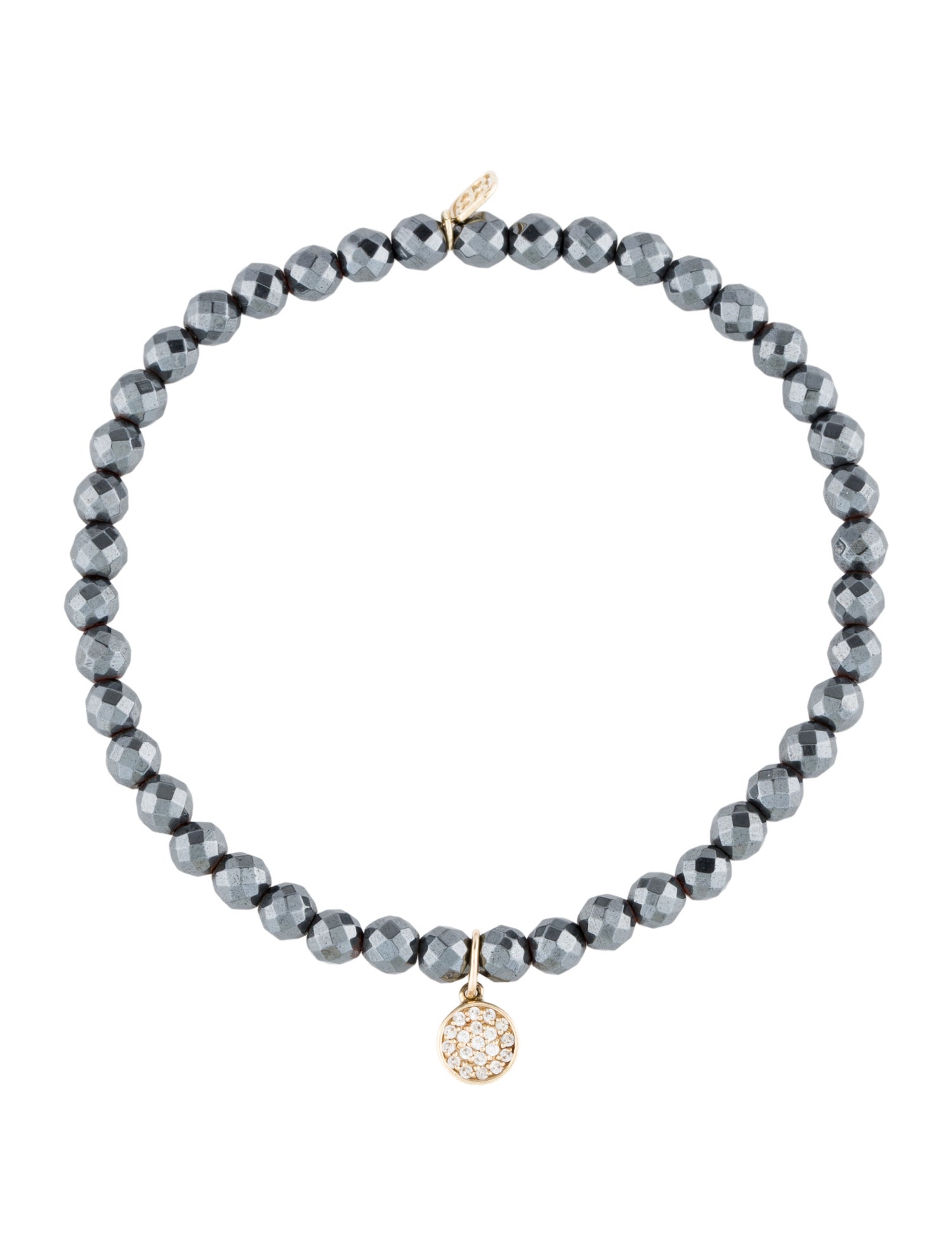 Sydney Evan 14K Hematite & Diamond Charm Bracelet