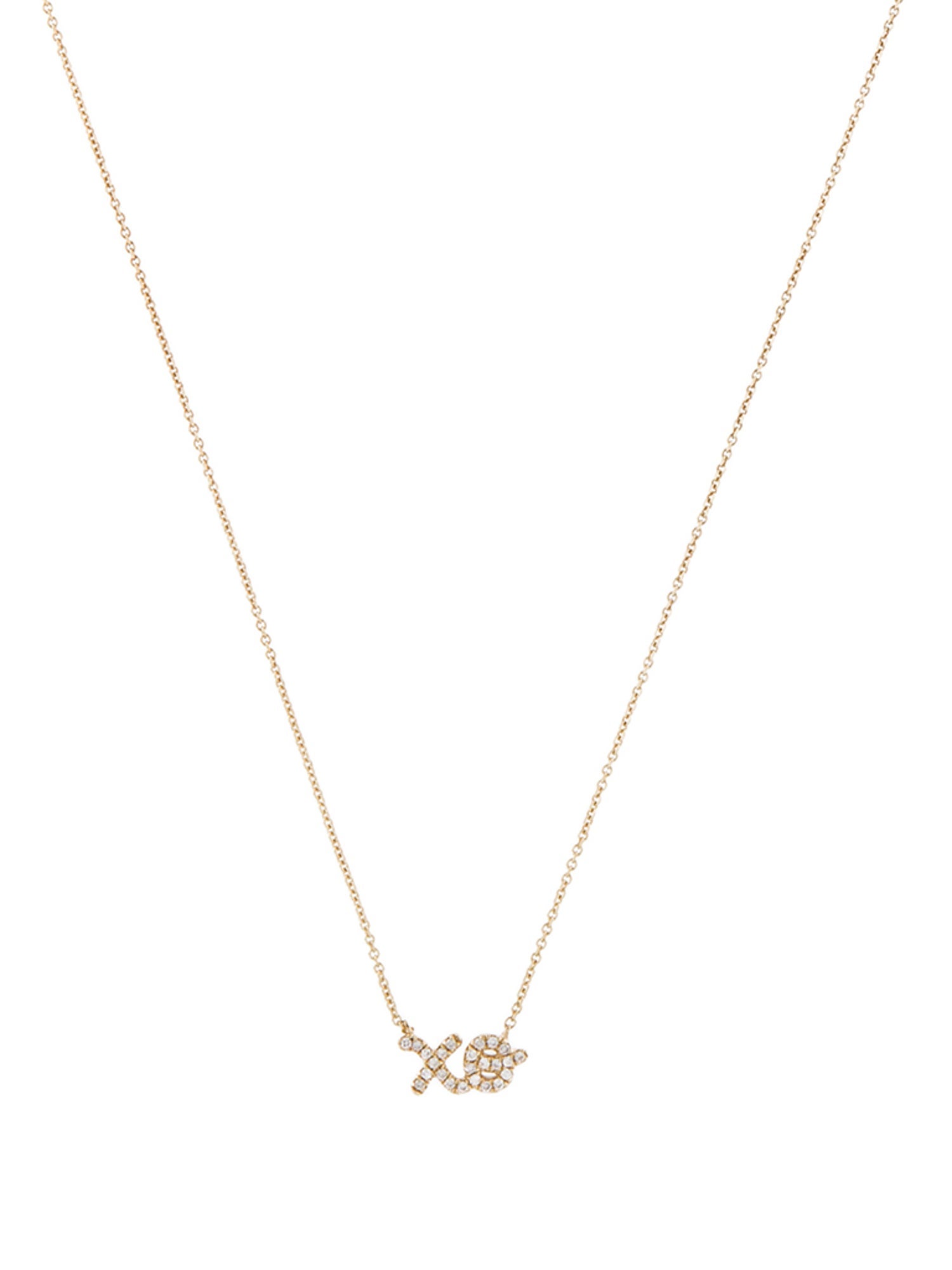 Sydney Evan 14K Diamond 'XO' Script Pendant Necklace