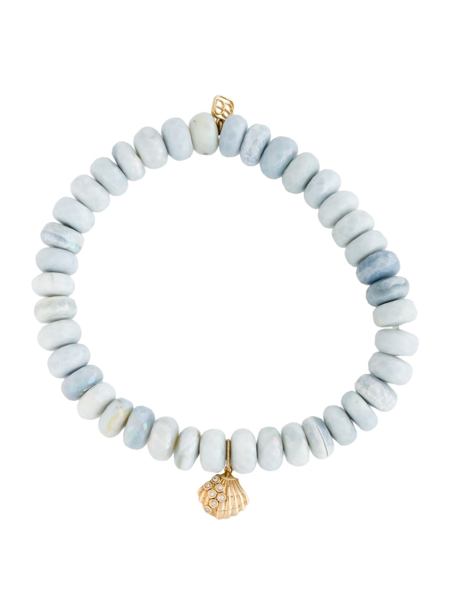 Sydney Evan Opal & Diamond Clam Shell Beaded Bracelet