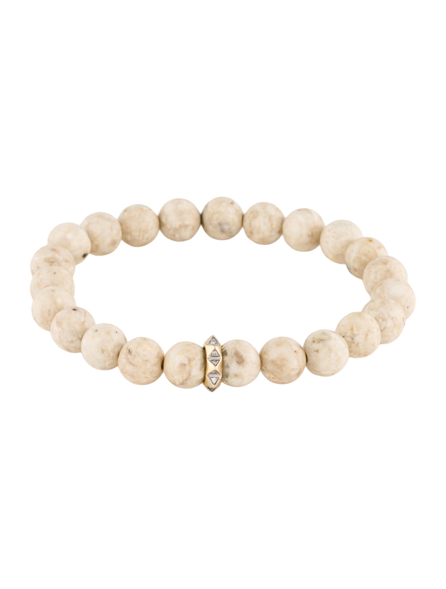 Sydney Evan 14K Aragonite & Diamond Bead Bracelet