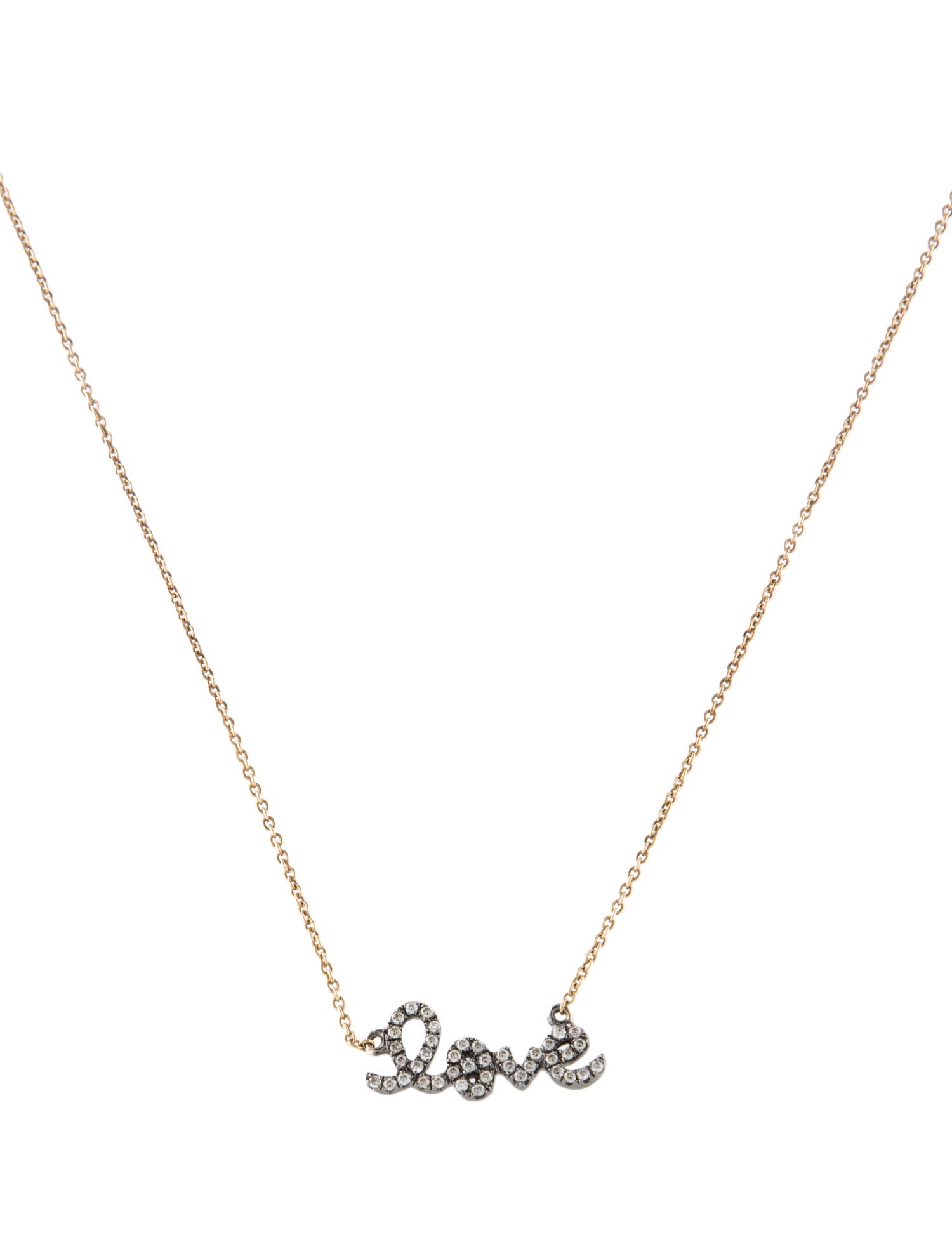 Sydney Evan 14K Diamond Small Love Necklace