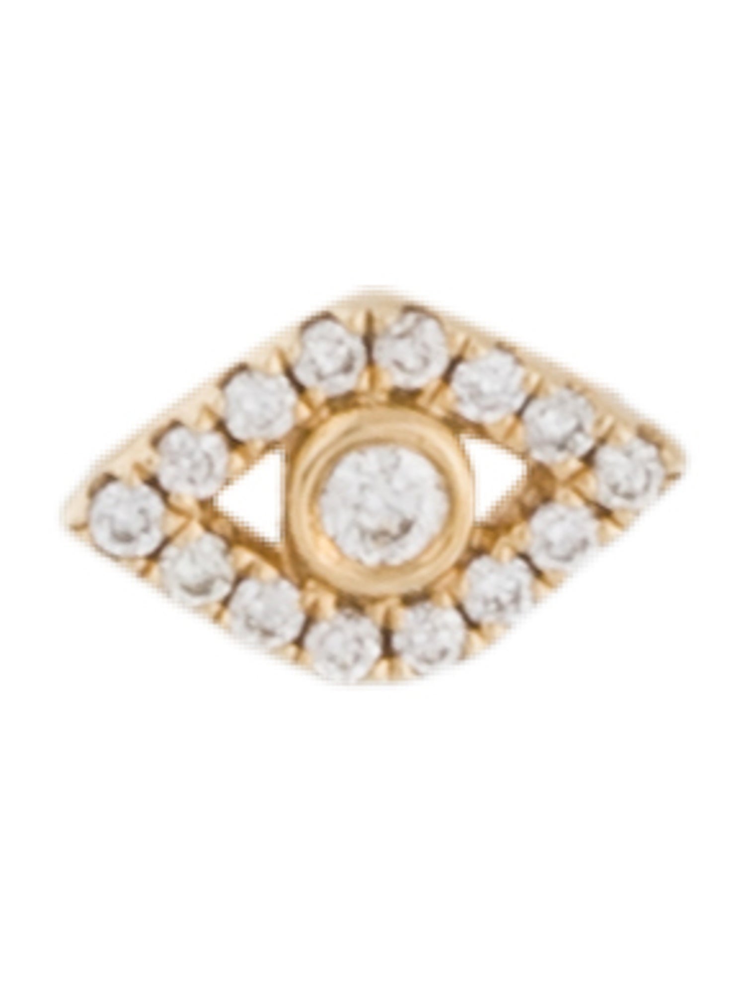 Sydney Evan 14K Diamond Mini Bezel Eye Single Stud Earring