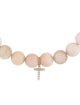 Sydney Evan 14K Diamond Cross Charm Opal Bead Strand Bracelet