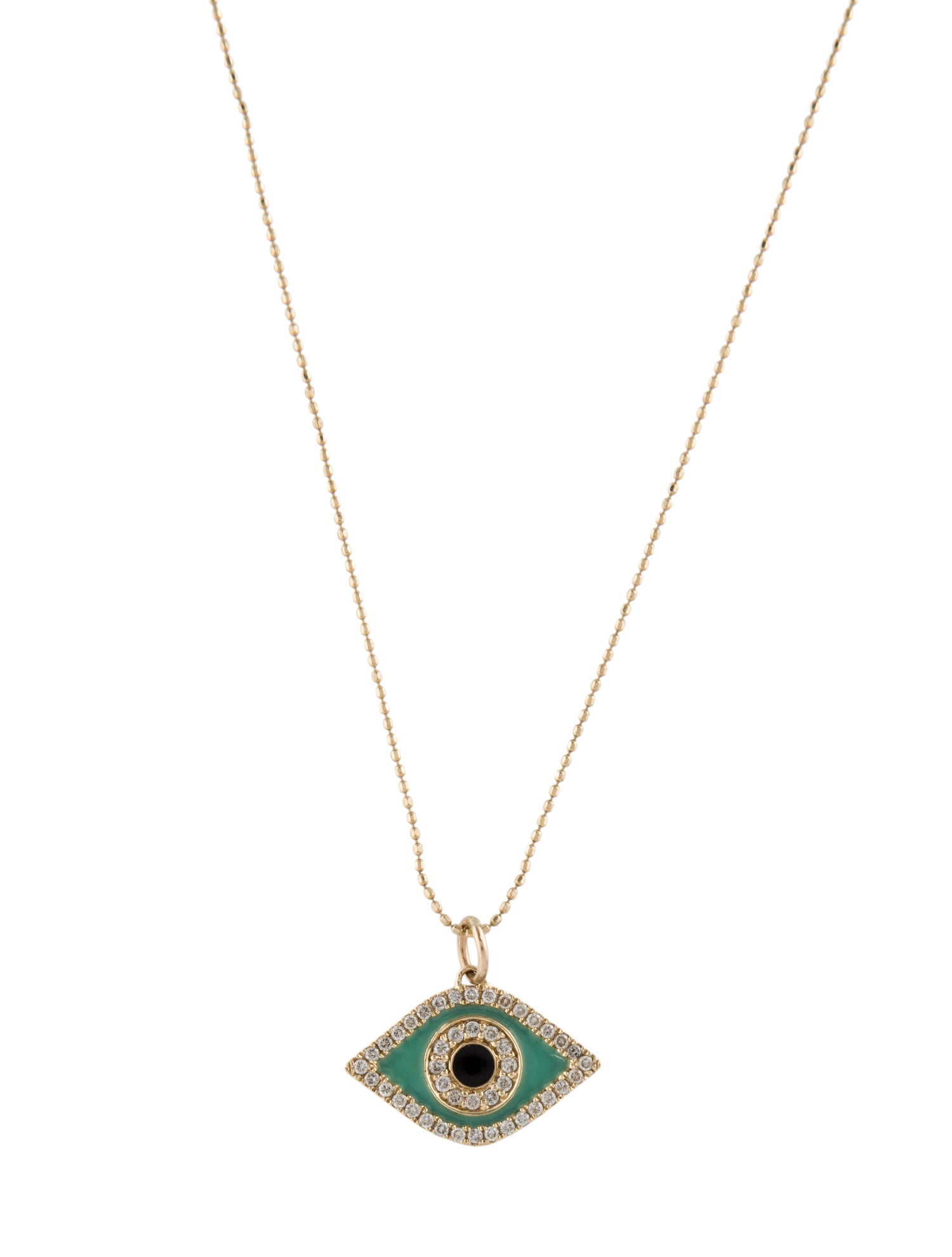 Sydney Evan 14K Diamond & Enamel Evil Eye Pendant Necklace