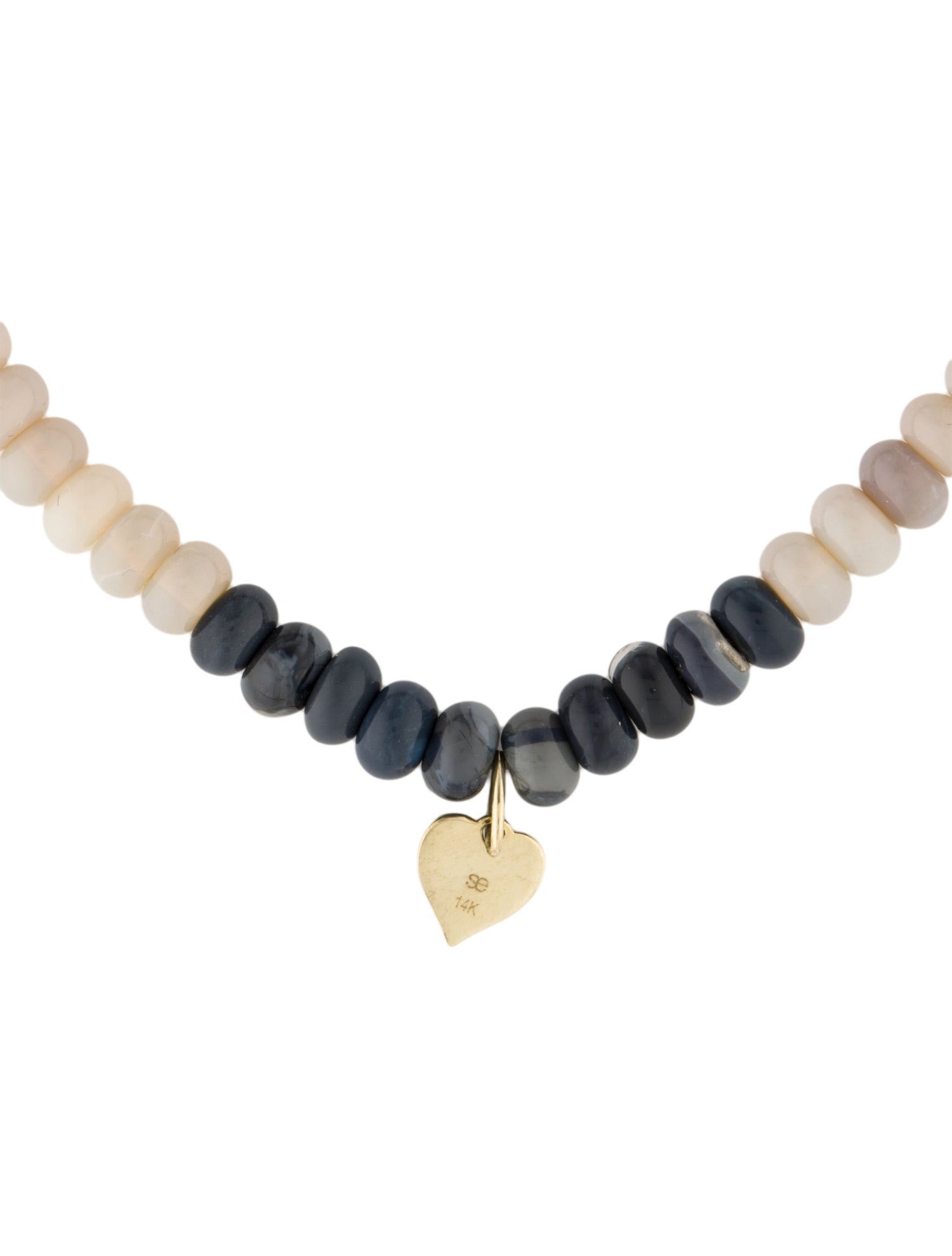Sydney Evan 14K Opal Heart Charm Bead Bracelet