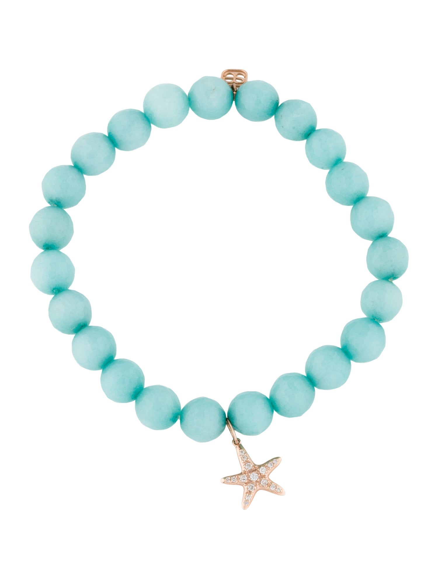 Sydney Evan 14K Dyed Quartzite & Diamond Starfish Beaded Stretch Bracelet